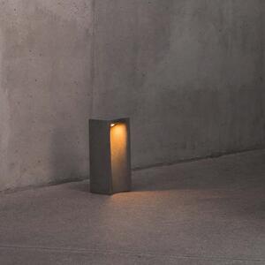FARO BARCELONA Lampă cu soclu LED Grot, 2700K, gri, beton, IP55, înălțime 40 cm, Gri, Beton, Modern