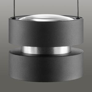 Brilliant Lampă suspendată LED Glow-Sphere, Ø 18 cm, negru, metal, reglabil, Negru, Camera de zi / sufragerie, Aluminiu, Modern