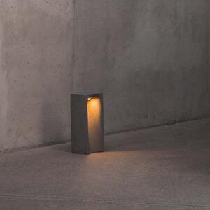 FARO BARCELONA Lampă cu soclu LED Grot, 3000K, gri, beton, IP55, înălțime 40 cm, Gri, Beton, Modern