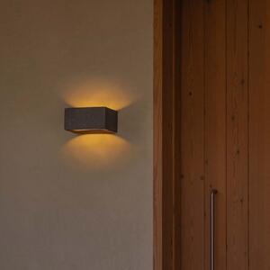 FARO BARCELONA Aplică de perete LED Glint, 3000K, 15 cm, gri, beton, IP55, Gri, Beton, Modern