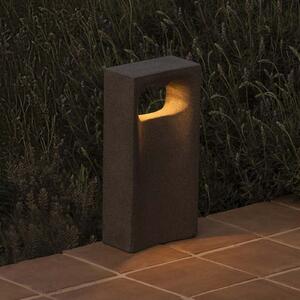 FARO BARCELONA Lampă cu soclu LED Glint, 2700K, 40 cm, gri, beton, IP55, Gri, Beton, Modern