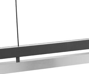 Brilliant Lampă suspendată LED Pulse, lungime 120 cm, negru, metal, reglabil, Negru, Camera de zi / sufragerie, Metal, Modern