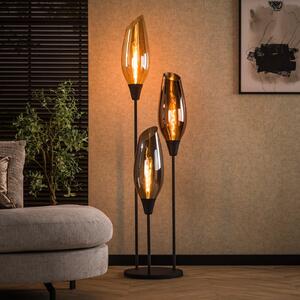 Zijlstra Lampadar Mixture, 178 cm, multicolor, 3 becuri sticlă/metal, Multicolor, Camera de zi / sufragerie, Sticlă, Modern