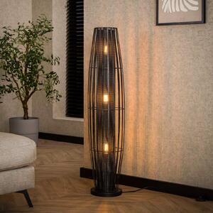 Zijlstra Lampadar Dublindo, înălțime 120 cm, antracit, metal, 3 x E27, Negru, Camera de zi / sufragerie, Metal
