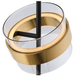 Brilliant Lampadar LED Inside, culoare alamă/gri fum, înălțime 146 cm, reglabil, Gri, Camera de zi / sufragerie, Sticlă