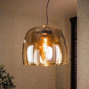Zijlstra Lampă suspendată Philippa, chihlimbar, Ø 48 cm, sticlă, 1 x E27, reglabil, Maro / Rugină, Camera de zi / sufragerie, Sticlă, Modern