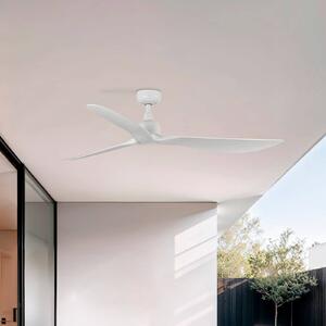 FARO BARCELONA Ventilator de tavan Outwood, alb, DC, silențios, Ø 150 cm, IP44, Alb, Camera de zi / sufragerie, Plastic, Modern