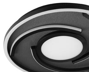 Brilliant Plafonieră LED Hardy, Ø 35 cm, negru mat, metal/țesătură, Negru, Camera de zi / sufragerie, Țesătură / Textil, Modern