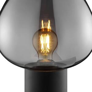 Brilliant Lampa de masă Ligari, negru/gri fum, înălțime 28 cm metal/sticlă, Gri, Camera de zi / sufragerie, Sticlă