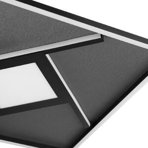 Brilliant Plafonieră LED Hardy, lungime 46 cm, negru mat, metal/țesătură, Negru, Camera de zi / sufragerie, Țesătură / Textil, Modern