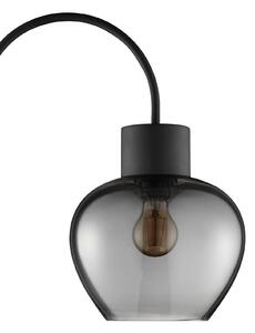 Brilliant Lampadar Ligari, negru/gri fumuriu, înălțime 164 cm metal/sticlă, Gri, Camera de zi / sufragerie, Sticlă