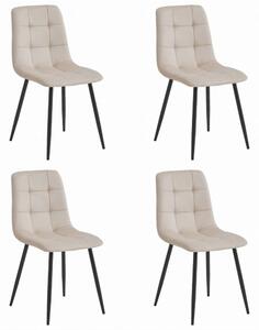 Set 4 Scaune Bucatarie/Dining Jacob Bej Catifea