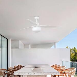 FARO BARCELONA Ventilator de tavan cu lumină Outwood, alb, DC, silențios, Ø150cm, reglabil, Alb, Camera de zi / sufragerie, Plastic, Modern