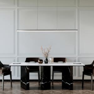 FISCHER & HONSEL Lampă suspendată LED Borena, culoare aluminiu, lungime 113 cm metal, reglabil, Metalic, Camera de zi / sufragerie, Metal