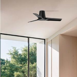 FARO BARCELONA Ventilator de tavan Hey S, negru, motor DC, silențios, Ø 90 cm, Negru, Camera de zi / sufragerie, Plastic, Modern