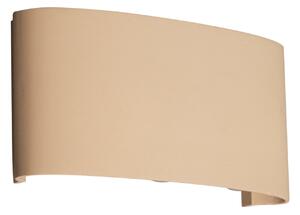 FISCHER & HONSEL Lampă LED pentru exterior Berlin, culoare nisip, lățime 17 cm, metal, Bej, Metal, Modern, Perete unghiular