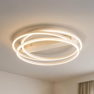 FISCHER & HONSEL Plafonieră LED Kiku, Ø 56 cm, culoare nisip, metal, CCT, reglabil, Bej, Camera de zi / sufragerie, Metal, Modern