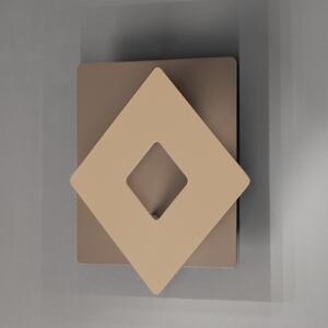 FISCHER & HONSEL Aplică de perete LED Hennes, lățime 18 cm, culoare gri/nisipiu, Bej, Camera de zi / sufragerie, Metal, Modern