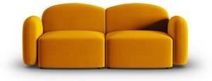 Canapea Blair cu 2 locuri si tapiterie din catifea, galben