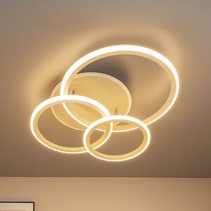 FISCHER & HONSEL Plafonieră LED Gelder, 60 cm, gri/nisipiu, RGBW, CCT, reglabil, Bej, Camera de zi / sufragerie, Modern