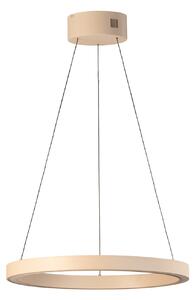 FISCHER & HONSEL Lampă suspendată LED Silvio, Ø 60 cm, culoare nisip, metal, CCT, reglabil, Bej, Camera de zi / sufragerie, Metal, Modern