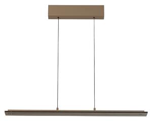 FISCHER & HONSEL Lampă suspendată LED Torvi, gri/cenușiu fumuriu, 88 cm, metal/sticlă, reglabil, Bej, Camera de zi / sufragerie, Modern