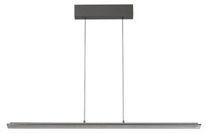 FISCHER & HONSEL Lampă suspendată LED Torvi, gri nisip/gri fum, lungime 115 cm, CCT, reglabil, Gri, Camera de zi / sufragerie, Metal, Modern