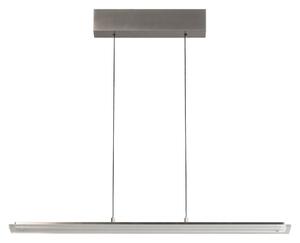 FISCHER & HONSEL Lampă suspendată LED Torvi, lungime 135 cm, nichel/alb, CCT, reglabil, Metalic, Camera de zi / sufragerie, Metal, Modern