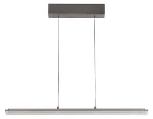 FISCHER & HONSEL Lampă suspendată LED Torvi, gri nisip/gri fum, 88 cm metal/sticlă, reglabil, Gri, Camera de zi / sufragerie, Metal, Modern