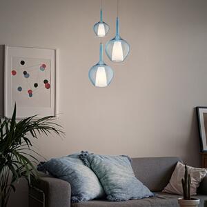 IDEAL LUX Lampă suspendată Ideal Lux Kalique 1, albastră, Ø 18 cm, plastic, reglabil, Albastru, Camera de zi / sufragerie, Plastic, Modern