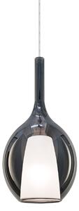 IDEAL LUX Ideal Lux Lampă suspendată Kalique 2, gri fumuriu, Ø 18 cm, reglabil, Gri, Camera de zi / sufragerie, Plastic, Modern