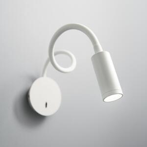 IDEAL LUX Ideal Lux Aplică de perete Focus 2, alb, 55 cm, braț flexibil, Alb, Camera de zi / sufragerie, Metal, Modern