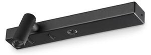 IDEAL LUX Aplică de perete LED Ideal Lux Bonne Nuit 1, negru Lățime 22 cm, Negru, Camera de zi / sufragerie, Metal, Modern