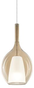 IDEAL LUX Ideal Lux Lampă suspendată Kalique 2, chihlimbar, Ø 18 cm, reglabil, Bej, Camera de zi / sufragerie, Plastic, Modern