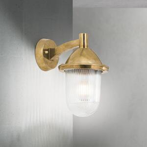 ORION Aplică de exterior York, alamă, sticlă canelată, E27, IP54, reglabil, Auriu / Alamă, Alamă