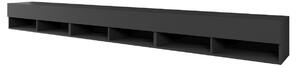 Comodă TV suspendată/independentă Lowboard A, negru grafit (300 cm)