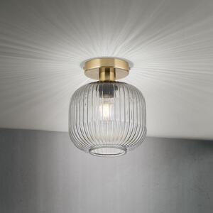 ORION Plafonieră Carneval, gri fumuriu, Ø 20 cm, sticlă, E27, reglabil, Gri, Camera de zi / sufragerie, Sticlă