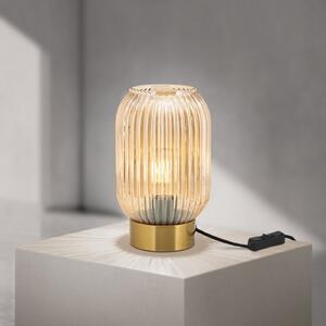 ORION Lampa de masă Carneval, chihlimbar, sticlă, înălțime 23,5 cm, E27, Maro / Rugină, Camera de zi / sufragerie, Sticlă