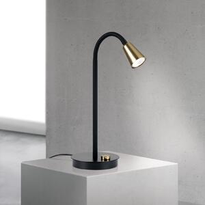 ORION Lampa de masă Dotty, alamă, înălțime 45 cm, picior, dimabil, GU10, reglabil, Auriu / Alamă, Camera de zi / sufragerie, Metal, Modern, Lumină de lectură