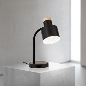 ORION Lampa de masă Gili, negru mat, oțel, înălțime 35 cm, E27, Negru, Camera de zi / sufragerie, Metal, Modern