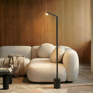 Lucande Lampadar LED Steve, negru, 130 cm, dimabil, reglabil, Negru, Camera de zi / sufragerie, Metal, Modern