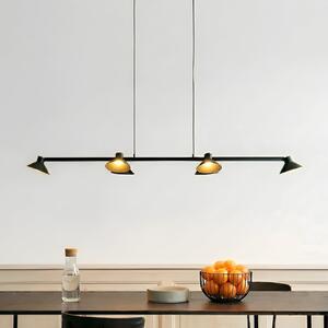 Lucande Lampă suspendată LED Steve, negru, 113 cm, 6 becuri, dimabilă, reglabil, Negru, Camera de zi / sufragerie, Metal, Modern