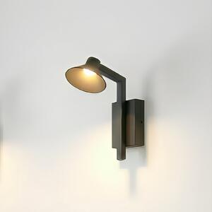 Lucande Aplică LED Steve, negru, 24 cm, USB, dimabil, reglabil, Negru, Camera de zi / sufragerie, Metal, Modern