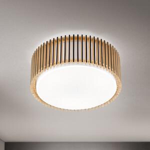 ORION Plafonieră Tarta, Ø 40 cm, lemn, difuzor textil, 3 x E27, reglabil, Lemn, Camera de zi / sufragerie, Lemn