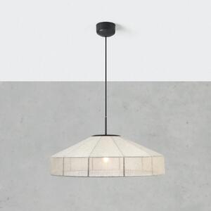 Markslöjd Lampă suspendată Alia, bej/negru, Ø 57 cm, țesătură/metal, reglabil, Bej, Camera de zi / sufragerie, Țesătură / Textil