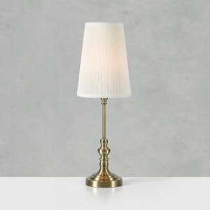 Markslöjd Lampa de masă Noble, culoare alamă/alb natural, înălțime 56 cm, material textil, Auriu / Alamă, Camera de zi / sufragerie, Țesătură / Textil