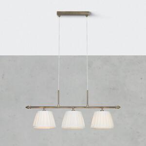 Markslöjd Lampă suspendată Oxford, culoare alamă, lungime 83 cm, 3 becuri., reglabil, Auriu / Alamă, Camera de zi / sufragerie, Țesătură / Textil