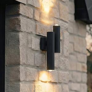Lucande Aplică LED pentru exterior Torvian, antracit, cu 2 becuri, Negru, Metal, Modern