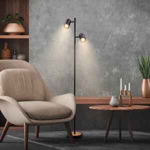 Briloner Lampadar Duta, negru/lemn deschis, înălțime 160 cm metal/lemn, Negru, Camera de zi / sufragerie, Modern