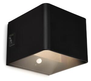 Briloner Aplică de perete cu LED-uri și baterie reîncărcabilă Barro, negru Lățime 8 cm, Negru, Hol, Metal, Modern, Priză de perete sus / jos